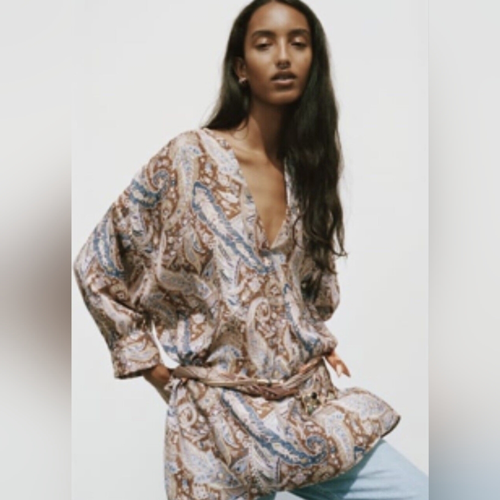 Zara Paisley Print Tunic Size L